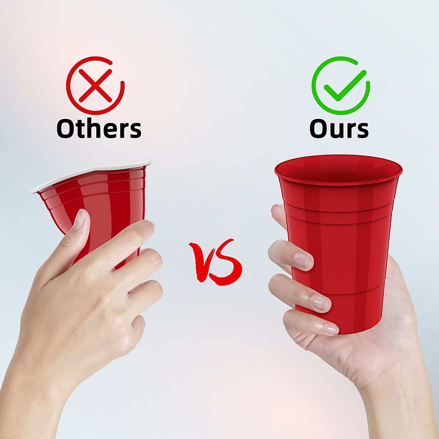 26 Becher Hartplastik, Partybecher Bruchfeste Wiederverwendbar,13 Rot + 13 Blaue Trinkbecher, 473 ml/16 OZ Tasse für Erwachsene Freunde Familie, Polypropylen (PP)