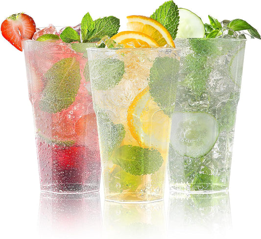 50 Stück Becher Set Mehrweg Becher, Wiederverwendbare Partybecher 400 ML Trinkbecher für Getränkepartys, Geburtstag, Hochzeit