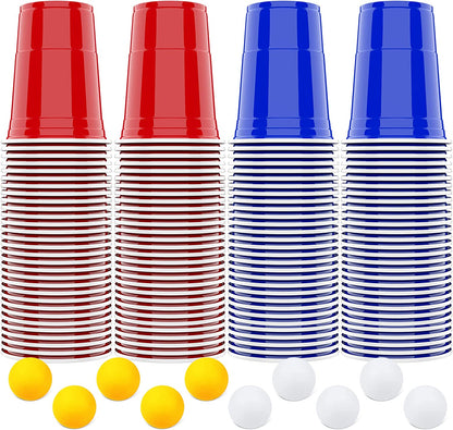100+10 Beerpong Partybecher Beer Pong Becher 480ml /16OZ Bier Pong Party Becher | Wiederholbare Trinkbecher Camping Cocktail Bier Weihnachten Geburtstag Hochzeit
