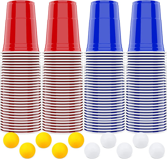 100+10 Beerpong Partybecher Beer Pong Becher 480ml /16OZ Bier Pong Party Becher | Wiederholbare Trinkbecher Camping Cocktail Bier Weihnachten Geburtstag Hochzeit