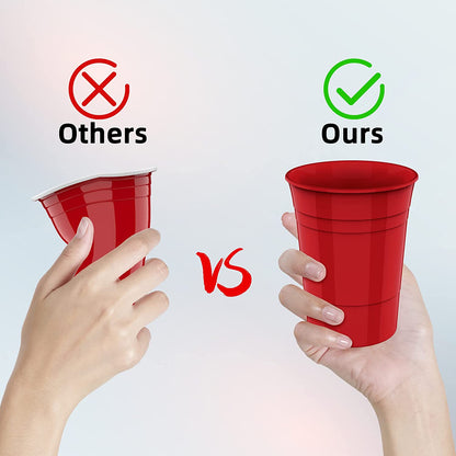 26 Becher Hartplastik, Partybecher Bruchfeste Wiederverwendbar,13 Rot + 13 Blaue Trinkbecher, 473 ml/16 OZ Tasse für Erwachsene Freunde Familie, Polypropylen (PP)